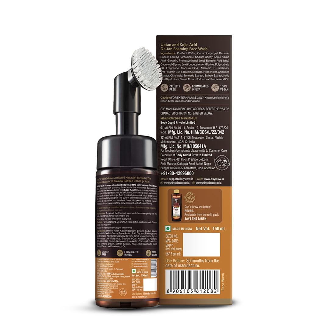 WOW Skin Science Ubtan + Kojic Acid Foaming Face Wash - 150 ML