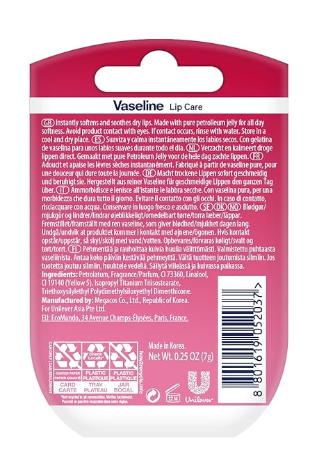 Vaseline Lip Therapy Pink Rosy Lips Jelly - 7 GM