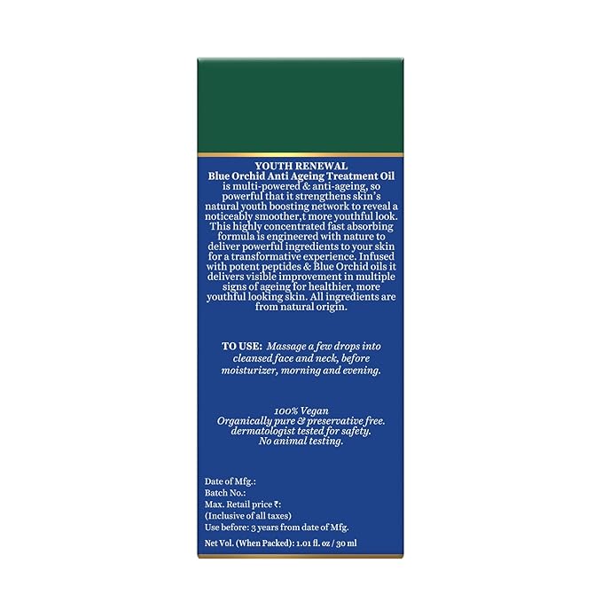 Biotique Advanced Organics Youth Renewal Blue Orchid Anti Ageing Treatment Oil - 30 ML