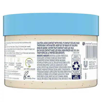 Dove Exfoliating Body Polish Scrub with Crushed Macadamia & Rice Milk - 298 GM