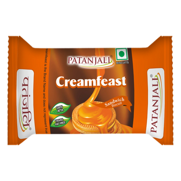 Patanjali Cream Feast Orange Biscuits (Pack of 10)
