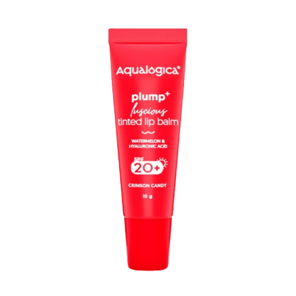 Aqualogica Crimson Candy Plump+ Luscious Tinted Lip Balm with Watermelon and Hyaluronic Acid