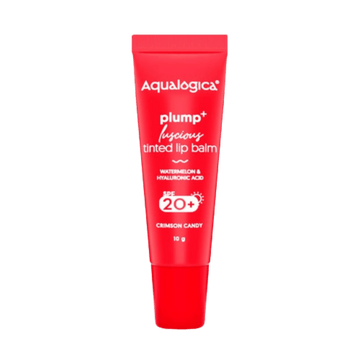 Aqualogica Crimson Candy Plump+ Luscious Tinted Lip Balm with Watermelon and Hyaluronic Acid