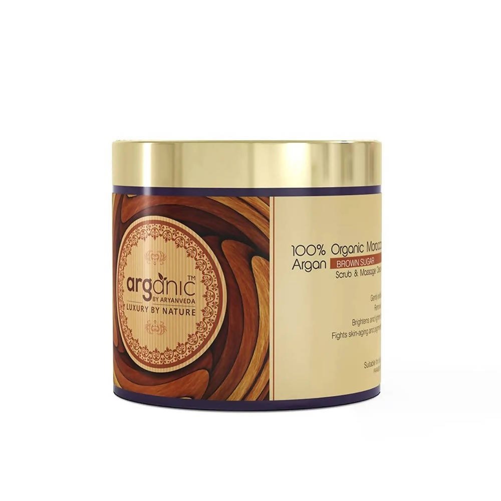 Aaryanveda Arganic Moroccan Argan Brown Sugar Scrub & Massage Cream - 100 GM