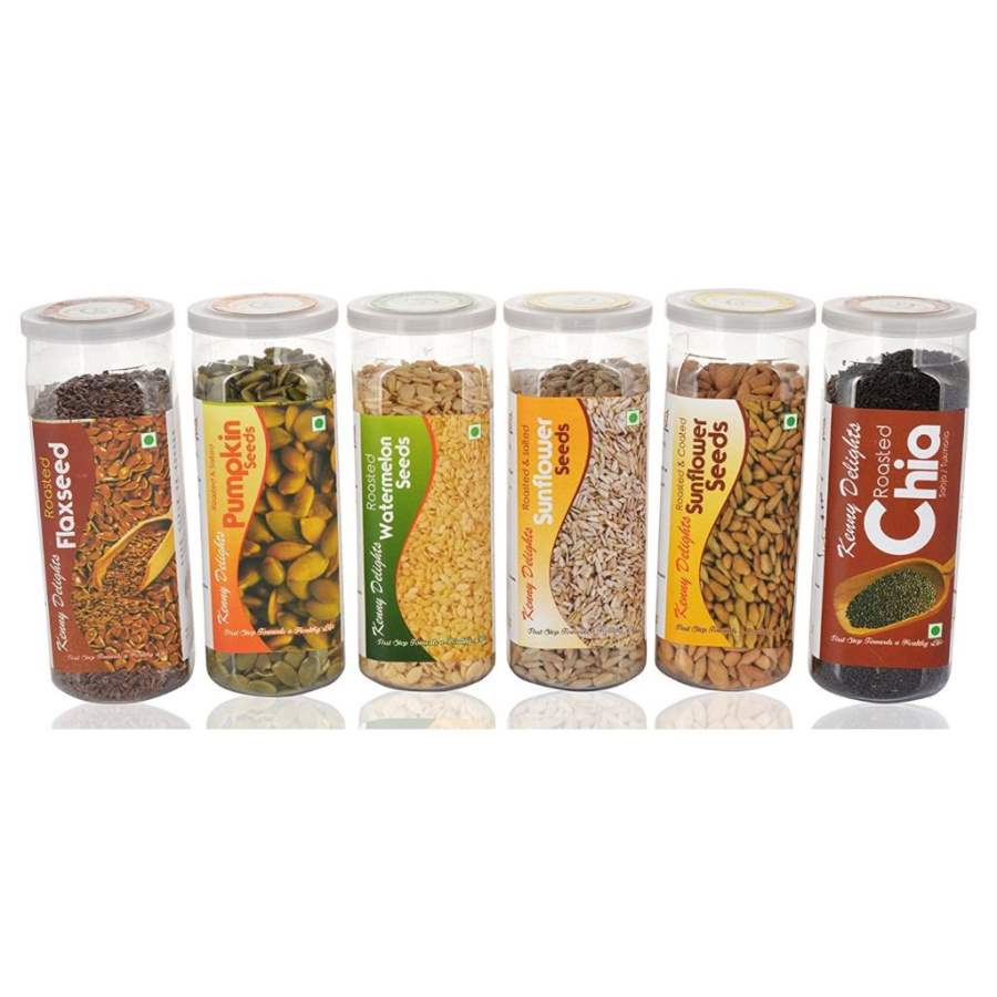 Kenny Delights Roasted Seeds Combo Pumpkin, Sunflower, Coated Sunflower, Flax, Chia & Watermelon