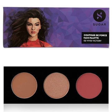 Sugar Cosmetics Contour De Force Face Palette - 02 Vivid Victory