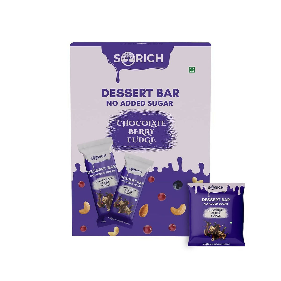 Sorich Organics Dessert Protein Mini Bars Chocolate Berry Fudge