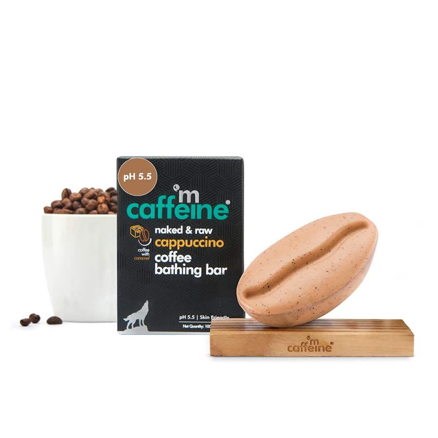 mCaffeine Naked & Raw Cappuccino Coffee Bathing Bar Soap
