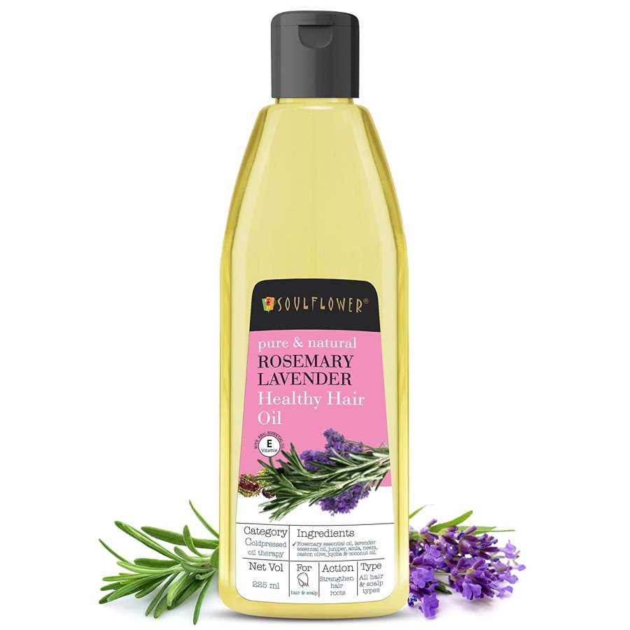 Soulflower Natural Rosemary Lavender Healthy Hair Oil For Unisex