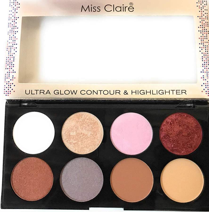 Miss Claire Ultra Glow Contour & Highlighter Makeup Palette 3, Multi