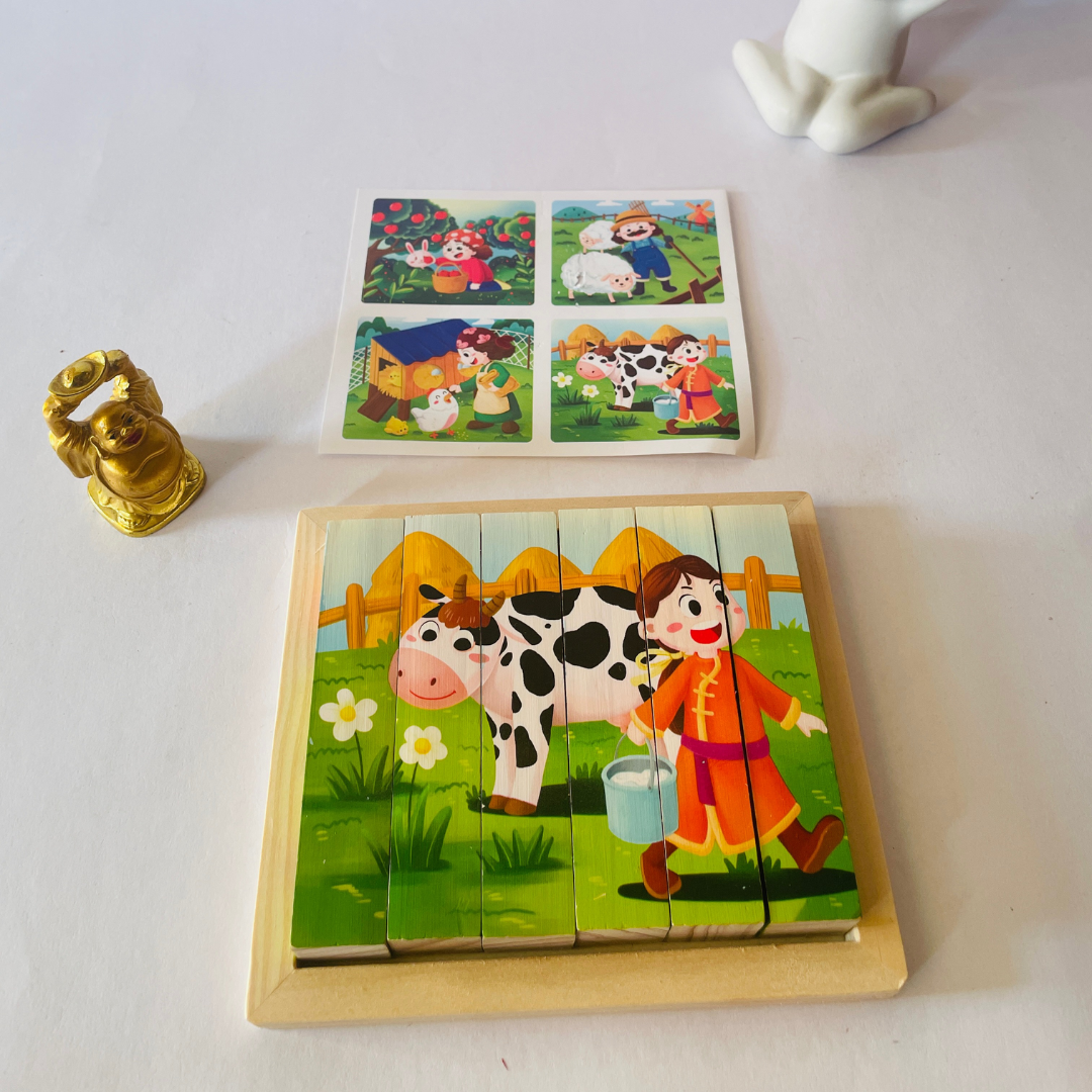 4 sided Wooden Strip Puzzle - Daily Needs Products