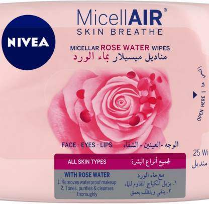 Nivea MicellAIR Skin Breathe Micellar Rose Water Wipes
