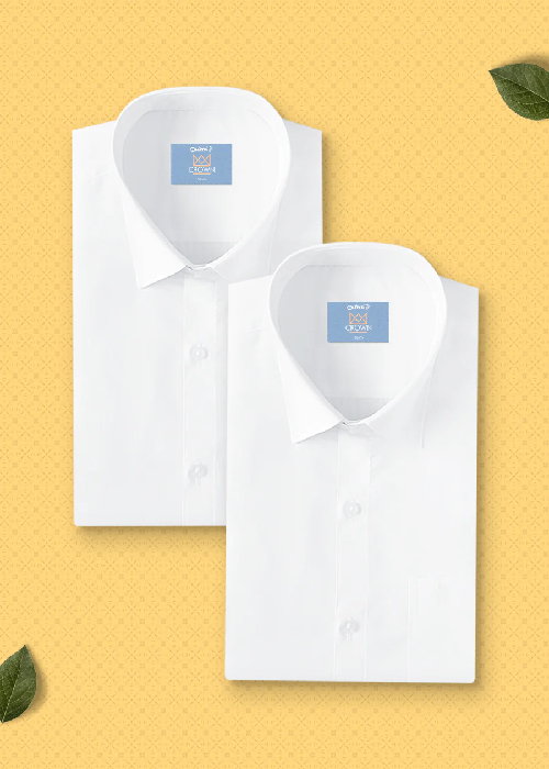 Alaya Cotton Crown Cotton White Shirt Regular Fit - Duo Twin Pack - Daily Needs Products