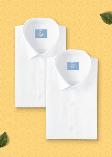 Alaya Cotton Crown Cotton White Shirt Regular Fit - Duo Twin Pack - Daily Needs Products