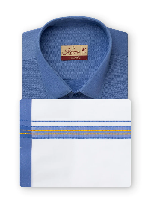 Alaya Cotton Karna Colour Full Sleeve Shirt & Fancy Border Dhoti - Daily Needs Products