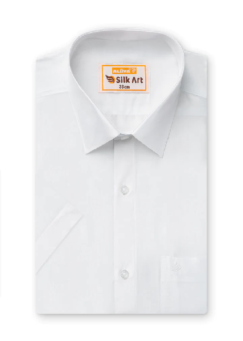 Alaya Cotton Silk Art White Shirts For Men Regular Fit - Daily Needs Products