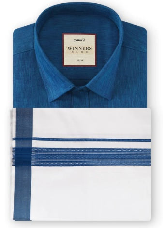 Alaya Cotton Winner Club Colour Shirts & Fancy Border Dhoti - Daily Needs Products