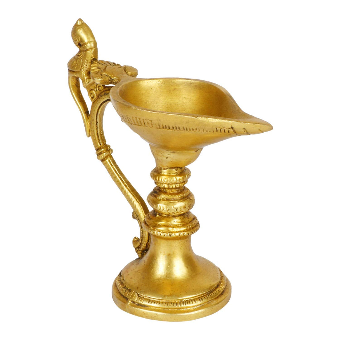 Brass Round Base Peacock Oil Lamp - 5.5 Inch - Daily Needs Products