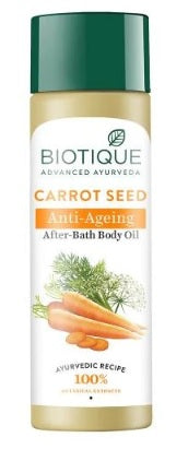 Biotique Carrot Seed Anti Ageing After Bath Body Oil - 120 ML