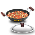 Hawkins Futura Hard Anodised Deep Fry Pan Flat Bottom with Stainless Steel Lid - Daily Needs Products