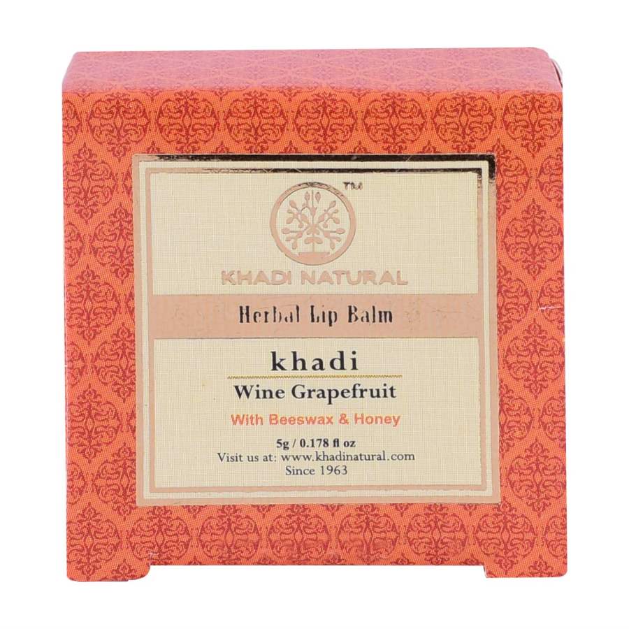 Khadi Natural Wine Grapefruit Herbal Lip Balm with Beeswax & Honey