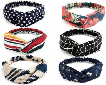 Fashion Elastic Headbands for Girls/Women (Pack of 6 Pcs)