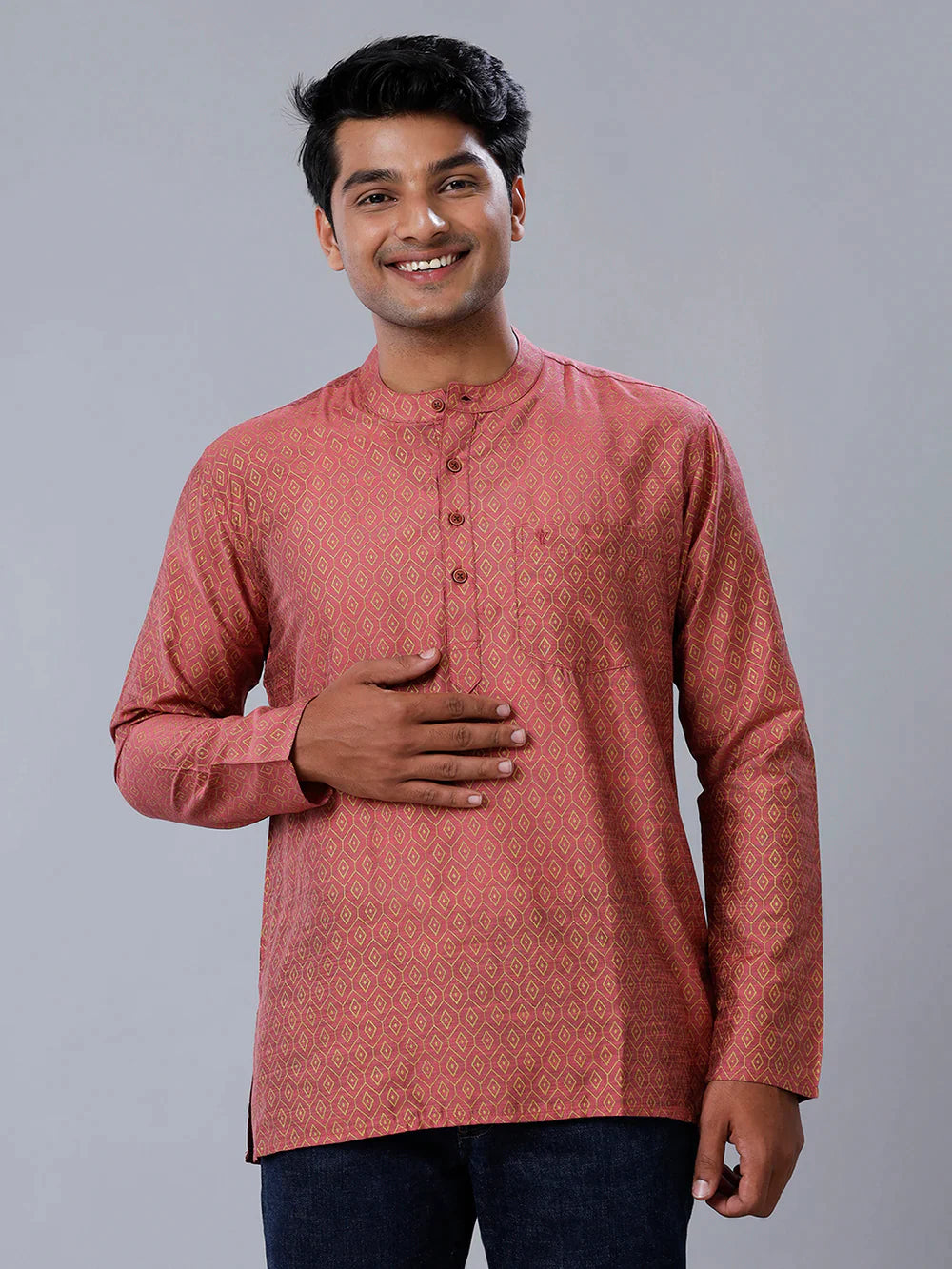 Ramraj Mens Cotton Short Length Kurta - Daily Needs Products