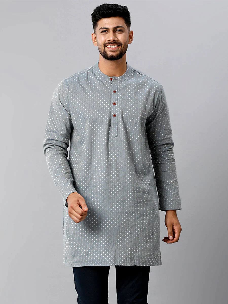 Ramraj Mens Full Sleeves Medium Length Pocket Kurta - Daily Needs Products