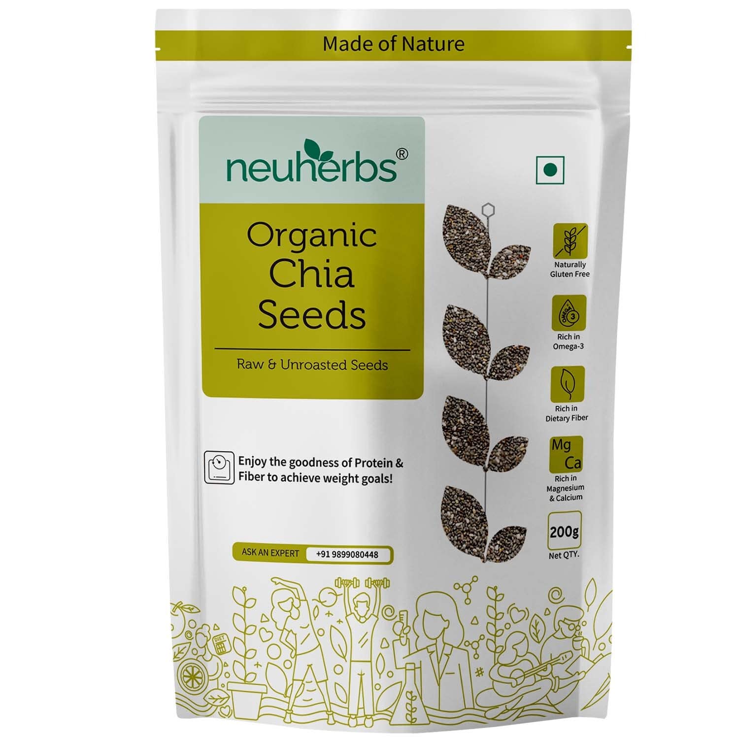 neuherbs Raw Unroasted Chia Seeds