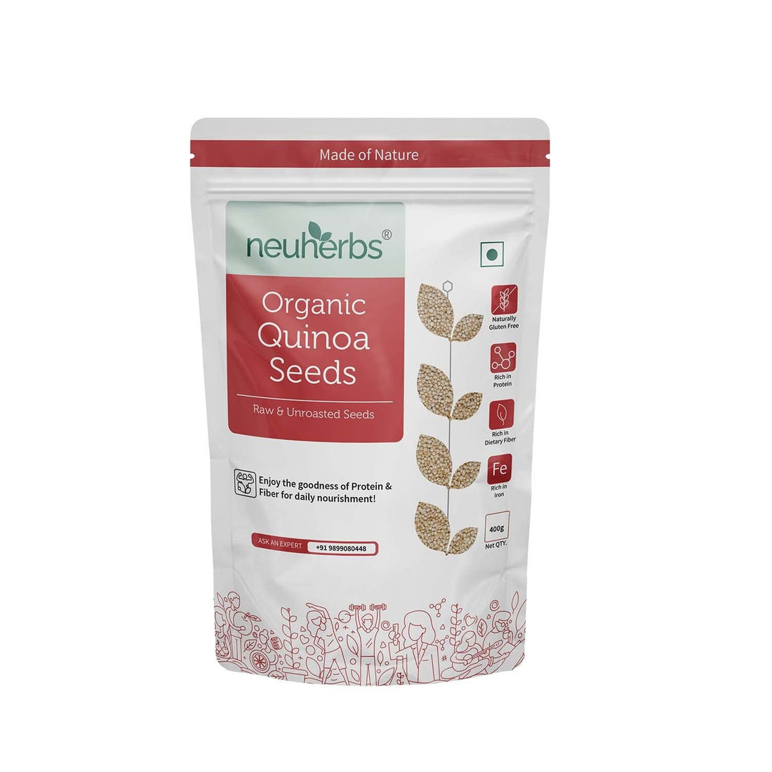 neuherbs Raw Unroasted White Quinoa