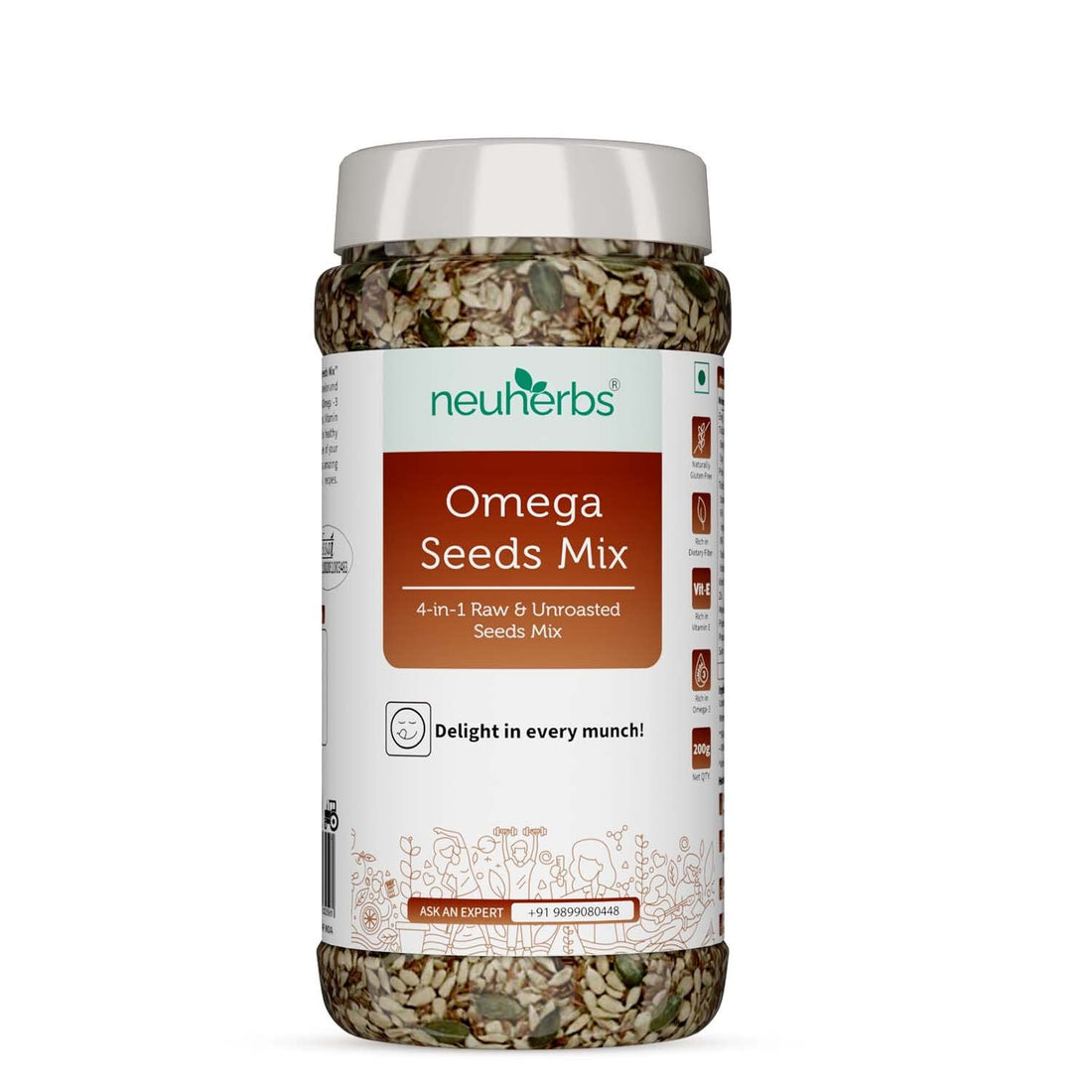 neuherbs Omega-3 Fiber 4-in-1 Raw & Unroasted Seeds Mix