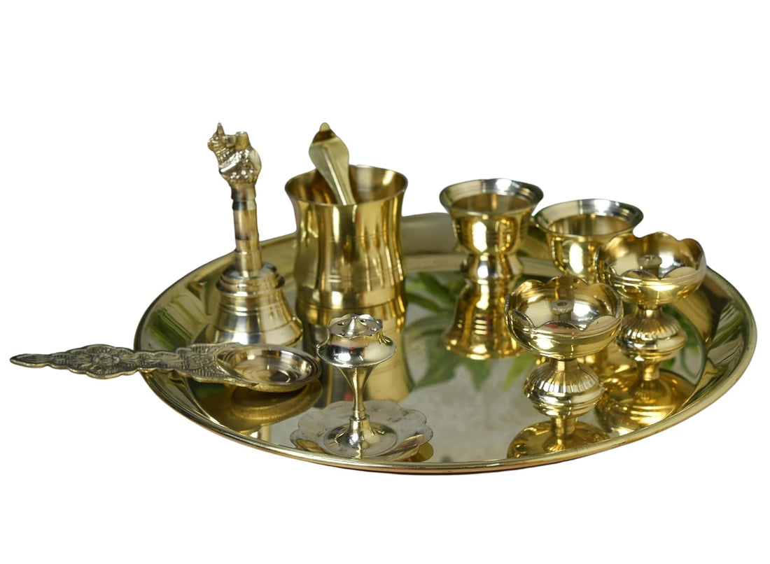 Brass Pooja Thali Set - Daily Needs Products