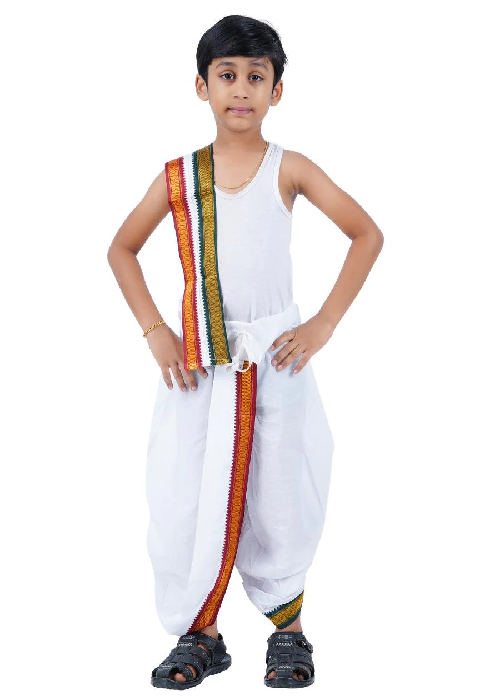 Ramraj Boys Mayilkhan Panchakacham Dhoti + Towel Set - Daily Needs Products