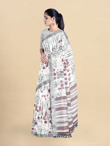 Ramraj Womens Semi Cotton Flower Printed Saree - Daily Needs Products