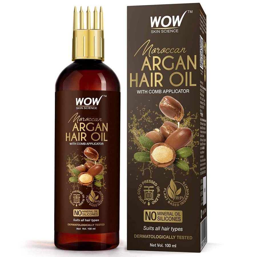 WOW Skin Science Moroccan Argan Hair Oil - With Comb Applicator