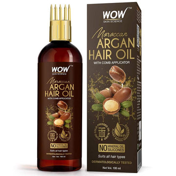 WOW Skin Science Moroccan Argan Hair Oil - With Comb Applicator