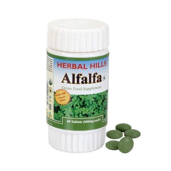 Herbal Hills Alfalfa Tablets Green Food Supplement