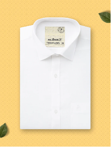 Alaya Cotton 100% Pure Linen White Slim Fit Shirt - Daily Needs Products