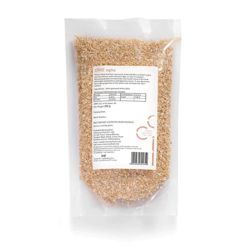 Conscious Food Sprouted Split Wheat (Dalia)