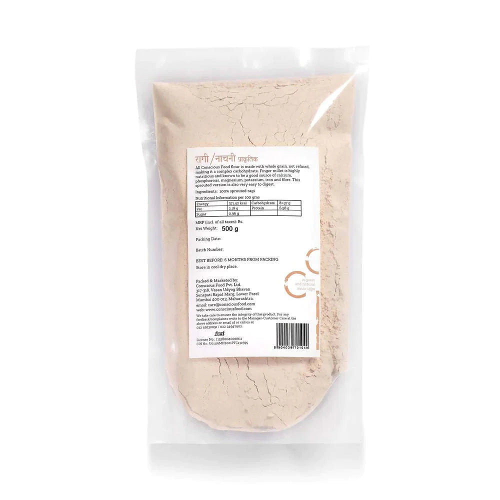 Conscious Food Sprouted Finger Millet Flour (Ragi Atta)