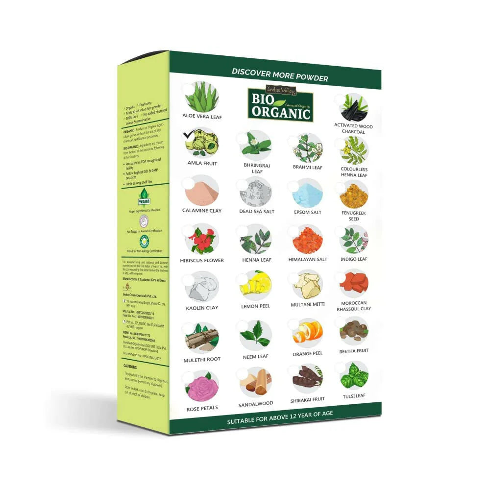 Indus Valley Bio Organic Amla (Indian Gooseberry) Powder For Hair