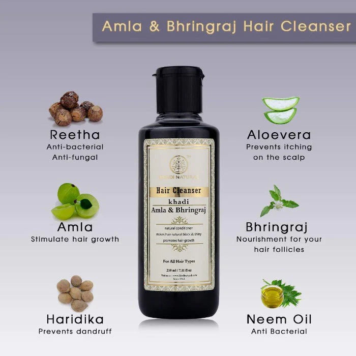Khadi Natural Ayurvedic Amla and Bhringraj Hair Cleanser/Shampoo