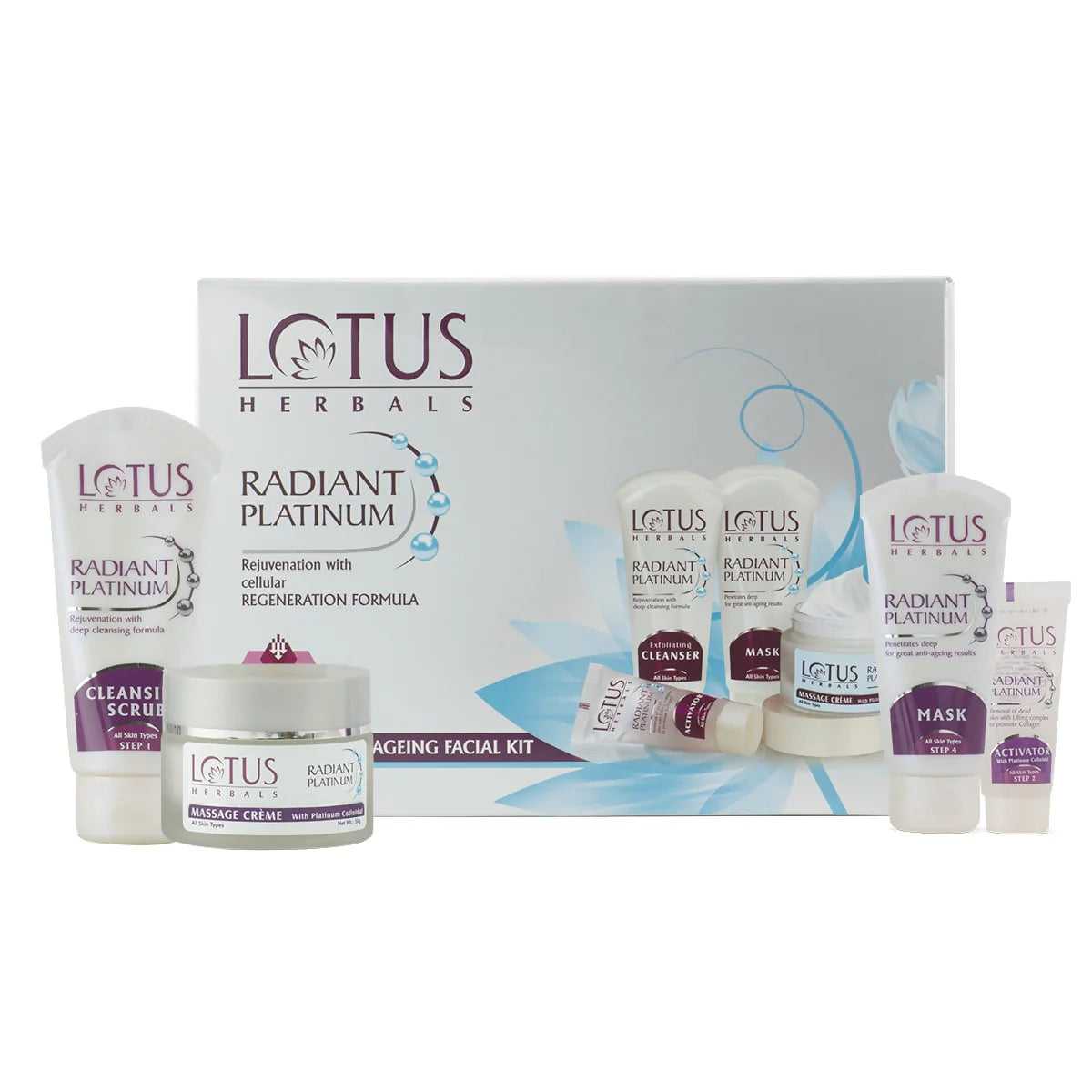 Lotus Herbals Radiant Platinum Cellular Anti-Ageing Facial Kit (170gm)