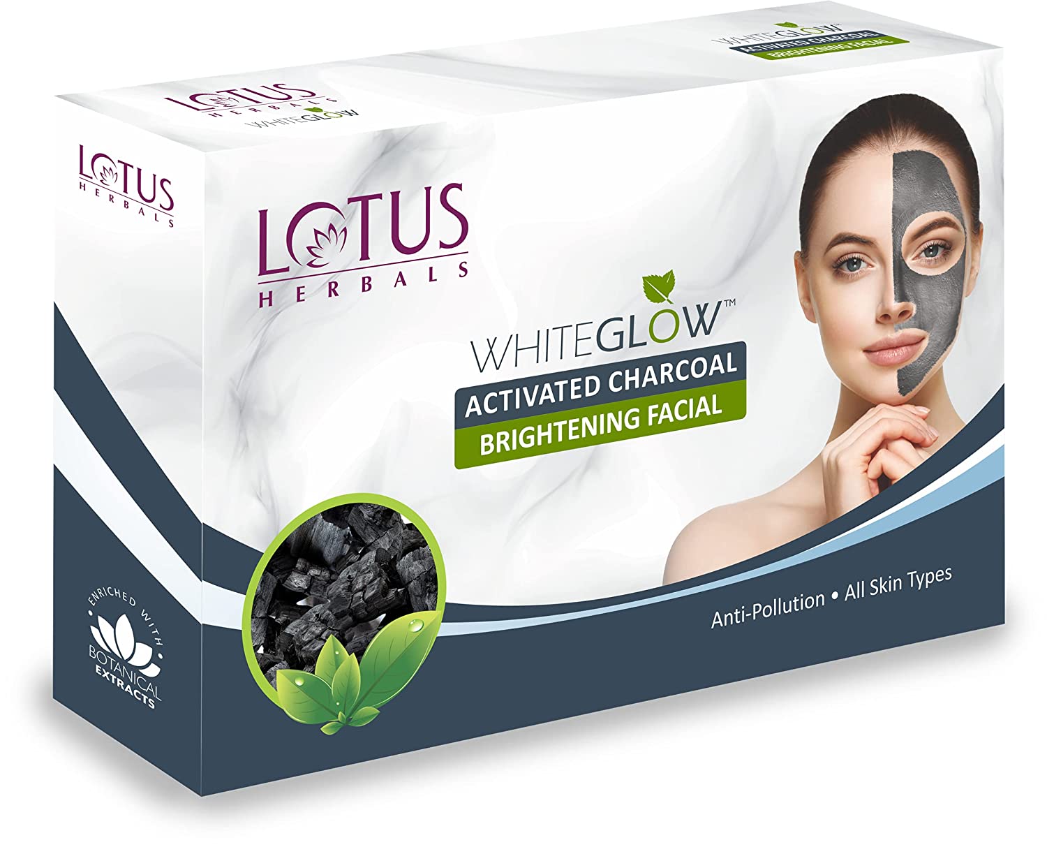 Lotus Herbals WhiteGlow Activated Charcoal Brightening 4 in 1 Facial Kit