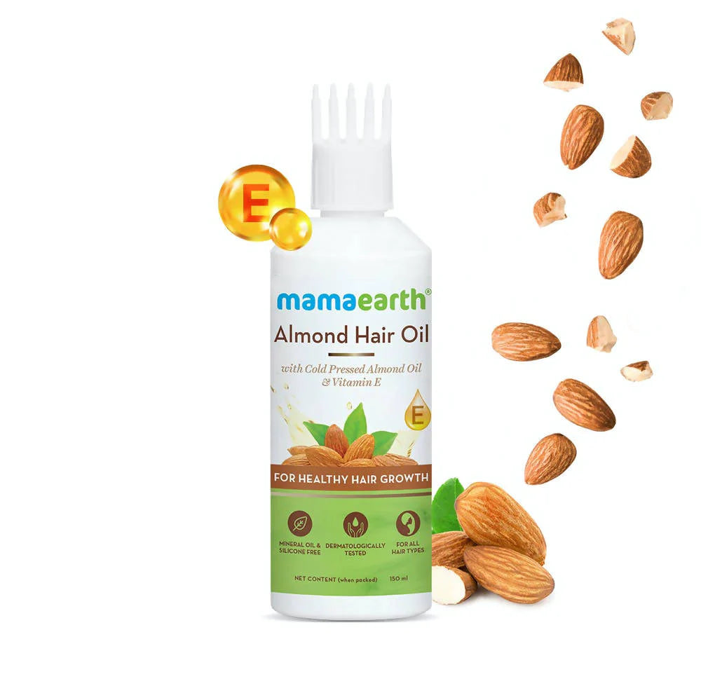 Mamaearth Almond Hair Oil with Cold Pressed Almond Oil & Vitamin E