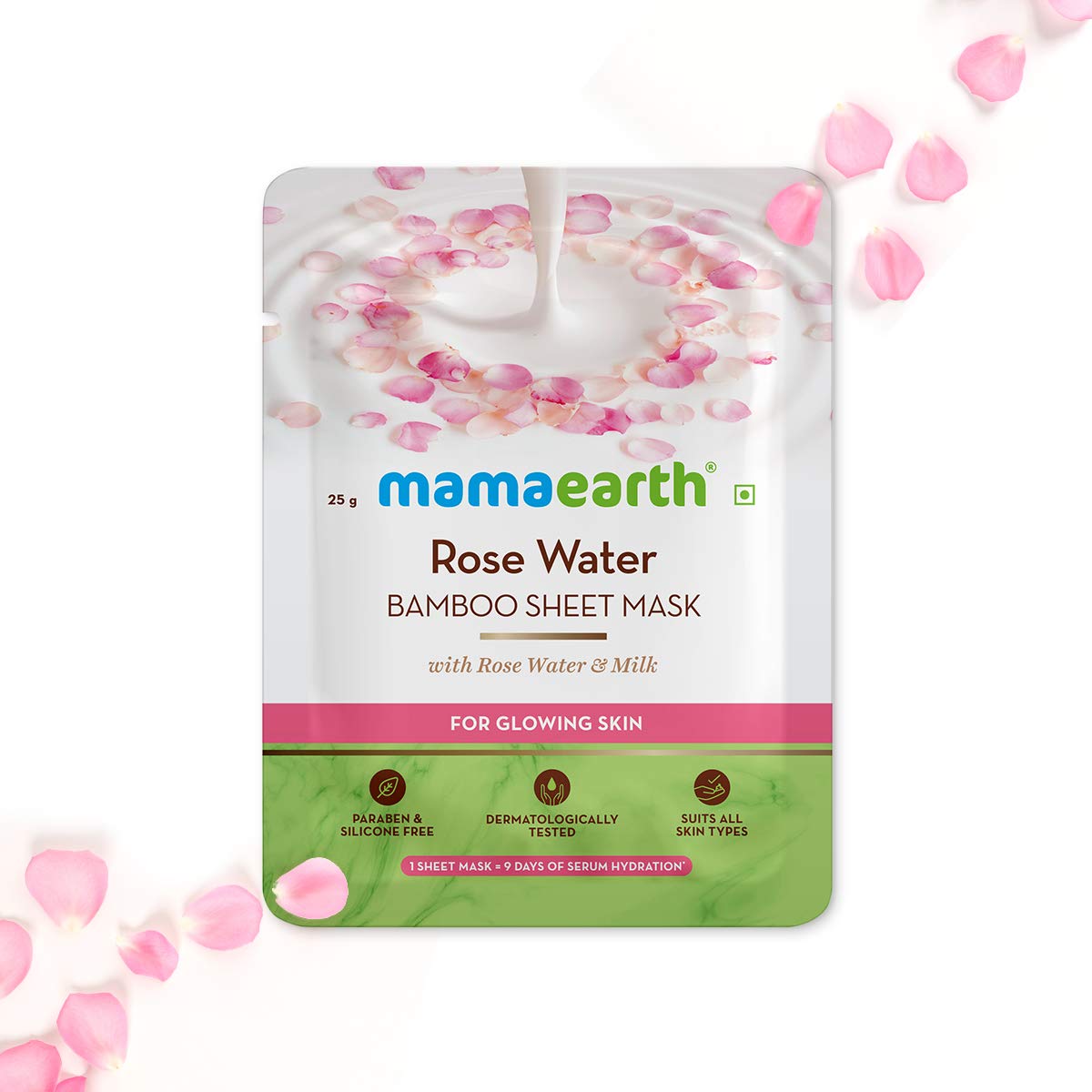 MamaEarth Rose Water Bamboo Sheet Mask with Rose Water & Milk