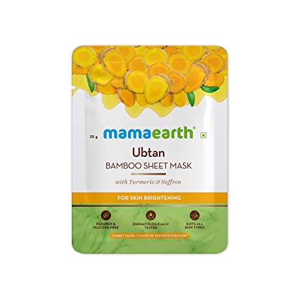 MamaEarth Ubtan Bamboo Sheet Mask with Turmeric & Saffron