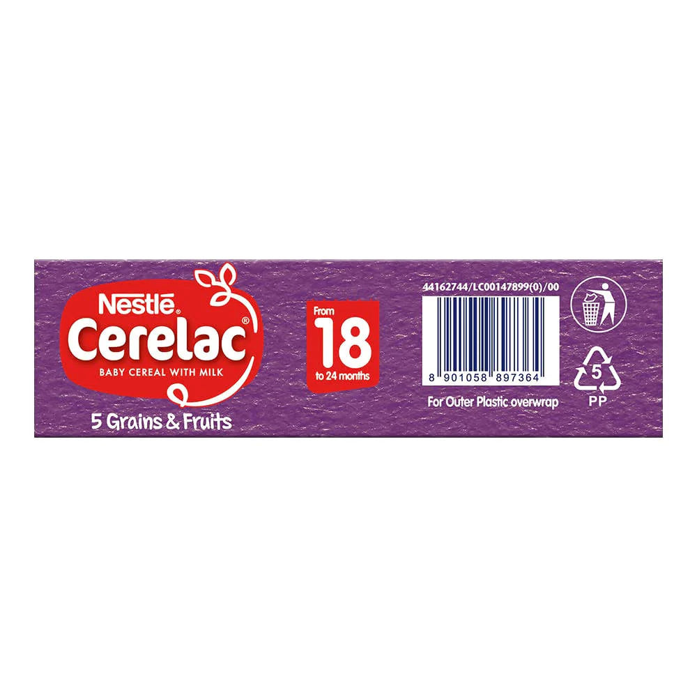 Nestle Cerelac Baby Cereal with Milk, 5 Grains & Fruits From 18 to 24 Months