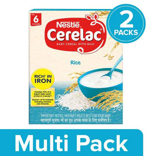 Nestle Cerelac Baby Cereal with Milk - Rice, From 6-12 Months