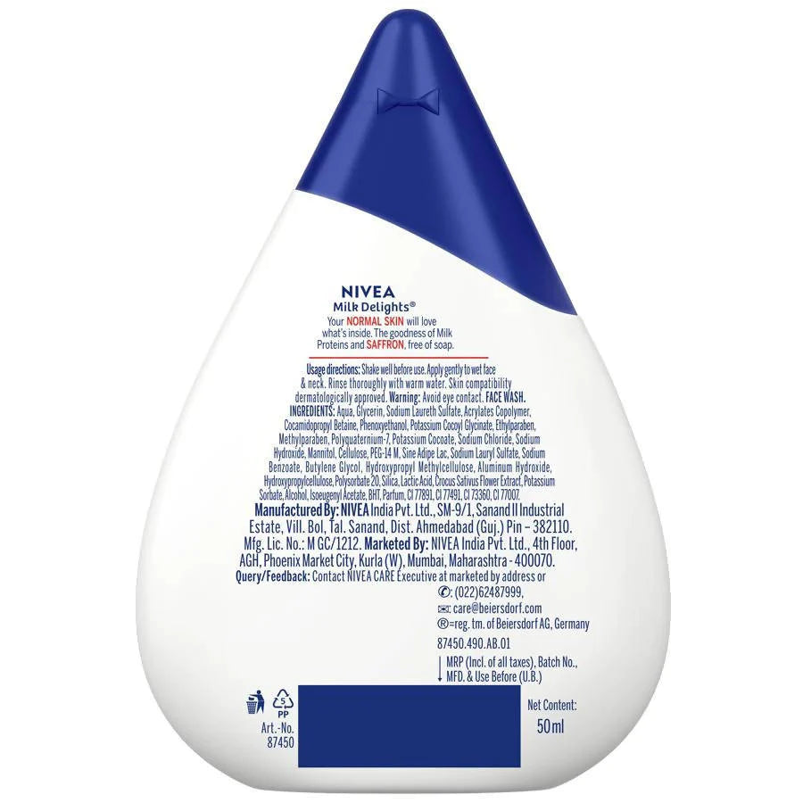 Nivea Women Milk Delights Precious Saffron Face Wash